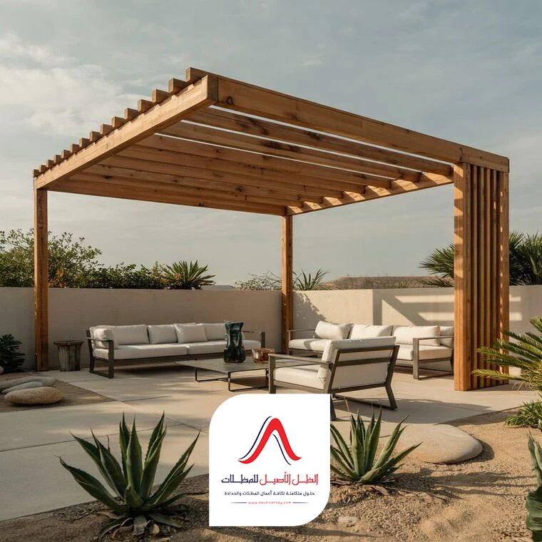 اشكال مظلات خشبية جده