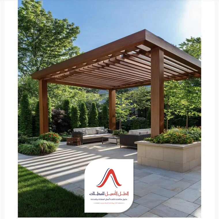 اشكال مظلات خشبية جده